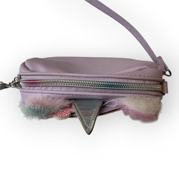 OMG Miss Gwen Unicorn Crossbody Faux Fur Purse, Lavender Multicolored - Picture 6 of 8